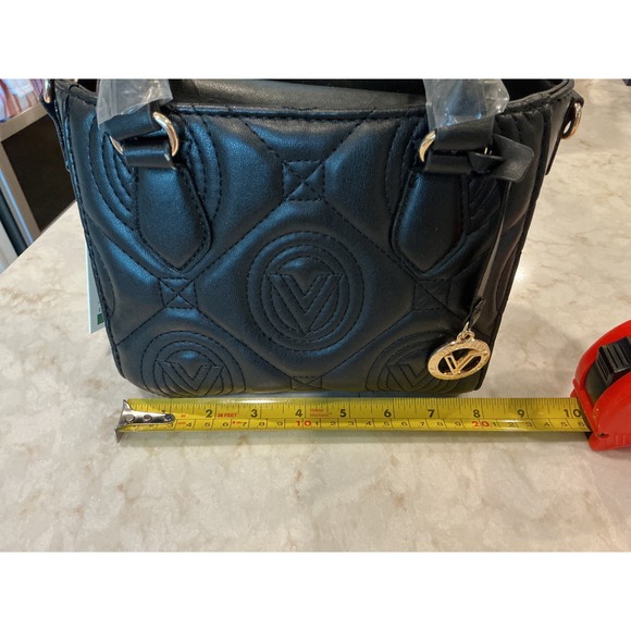 VALENTINO ORLANDI‎ Black Quilted Satchel Top Handle Crossbody Purse New V-2012 - Picture 6 of 8